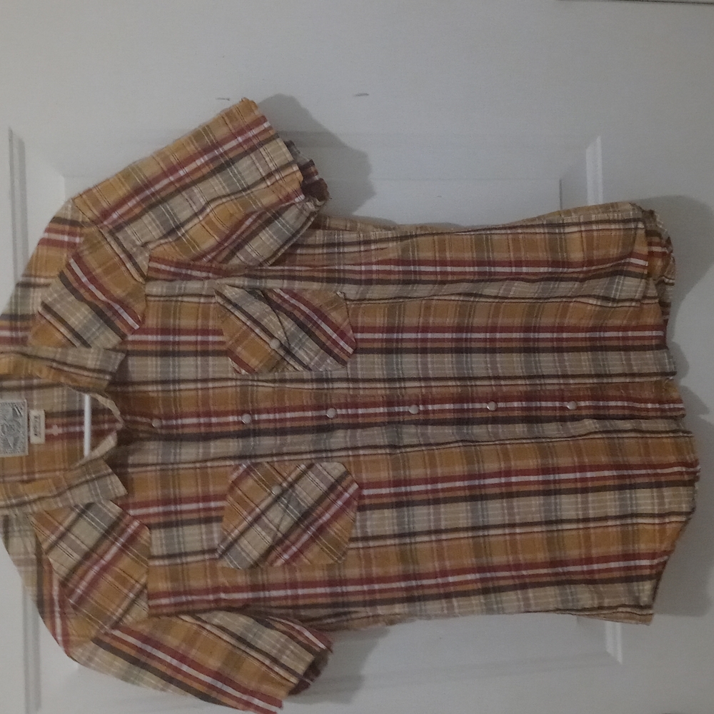 Lucky Brand plaid short sleeve button up - size M